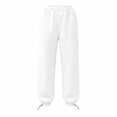 thumbnail image 6 of Jogger Sweatpants for Women Elastic Waist Loose Fit Ribbed Cuffed Ankle Casual Athletic Workout Lounge Fall Winter Everyday Pants with Pockets, 6 of 8