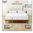 thumbnail image 5 of Full-XL Size Giza Sheets - Premium 400-Thread-Count Soft 100% Pure Giza Egyptian Cotton 4PC Bed Sheet Set, 15" Inches Deep Pockets - Light Blue, 5 of 7