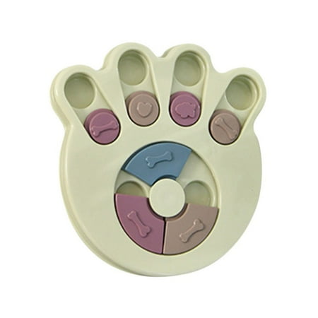 Pet Paw Shape Slow Food Dispenser Disc Anti-choking Plastic Feeder Leaking Food Interactive Puzzle Toy For Cat Dog