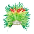 thumbnail image 1 of Tocado de plumas para disfraz, máscara de plumas, tocado decorativo para cosplay Verde, 1 of 9