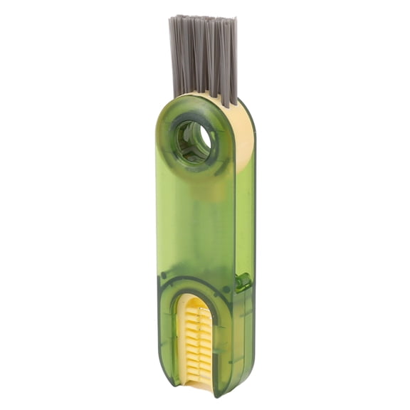 BIMZUC 3-in-1 Bottle & Cup Lid Cleaning Brush - Multifunctional Crevice Cleaning Tool for Nipples, Green