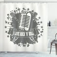 thumbnail image 1 of Ambesonne Rock Music Shower Curtain, Retro Microphone, 69"Wx70"L, Grey White, 1 of 3