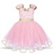thumbnail image 1 of Vestidos Elegantes de flores con manga abullonada para niñas, Vestidos formales de tul para fiesta de cumpleaños, princesa de hadas, 1 of 4