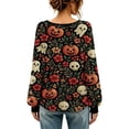 thumbnail image 5 of Stamzod Blouses for Women Fall Fashion Halloween Printed Long Sleeve Tops Dressy Casual Shirts, 5 of 5