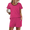 Rose Red, variant on Ekouaer Womens Pajama Set Summer Short Sleeve Pjs Sleepwear Cute 2 Piece Lounge Sets