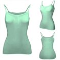thumbnail image 5 of HOCIRET Tank Tops with Built in Bra for Women Adjustable Spaghetti Strap Cami Sleeveless Summer Tops Mint Green 2XL, 5 of 5
