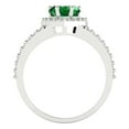 thumbnail image 4 of 1.49 ct Heart Cut Simulated Emerald with Simulated Diamond Halo Accents 18K White Gold Womens Engagement Ring, 4 of 5