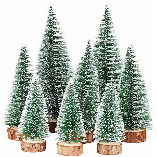8 piezas. Mini árbol de Navidad de 3 tamaños, abeto en miniatura falso, mini árbol de Navidad verde, figuras pequeñas de decoración navideña de 10/15/20 Cm