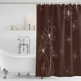 thumbnail image 2 of Brown Shower Curtain Set - 72" x 78" Washable Bathtub Curtain with 12 Hooks, Spring Flora Waterproof Fabric Stall Shower Curtains for Bathroom/Bathtub Décor, 2 of 6