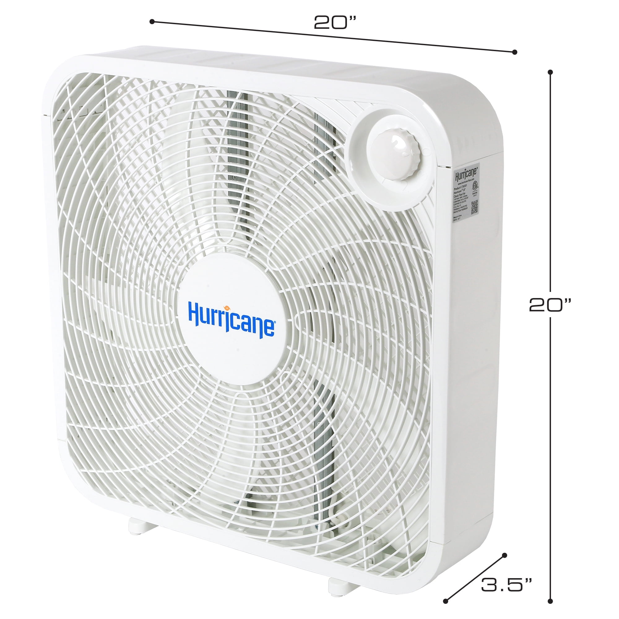 Open Box Hurricane 20" Classic Series Box Fan w/3 Efficient Speed Settings
