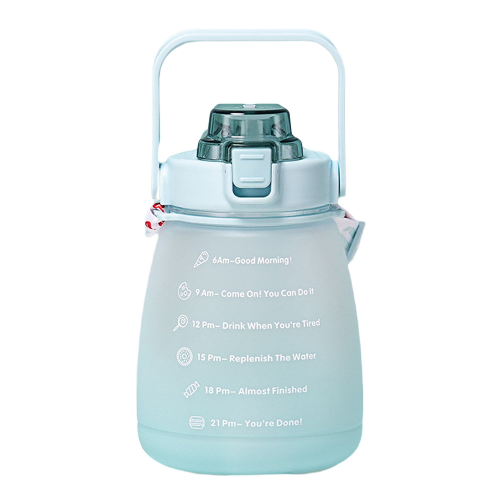 Big Belly Bottle, Kawaii Water Bottle with Straw and Strap, Water Jug