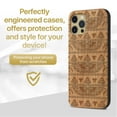 thumbnail image 2 of Case Yard Wooden Case Outside Soft TPU Silicone Slim Fit Shockproof Wood Phone Cover for Girls Boys Men and Women Supports Wireless Charging Pyramids Pattern Design case for iPhone-12/12-Pro, 2 of 7