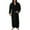 Black, variant on UDIYO Men Soft Coral Fleece Solid Color Pockets Long Bath Robe Home Gown Sleepwear