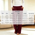 thumbnail image 3 of LEAVINGSUO Pajama Pants Women Plus Size Casual Elastic Waist Long Pants Pockets Comfortable Loungewear Trousers Wine XXL, 3 of 9