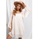 thumbnail image 3 of ABPHQTO Vestido corto estilo babydoll con manga farol y cuello cuadrado clásico para mujer, 3 of 5