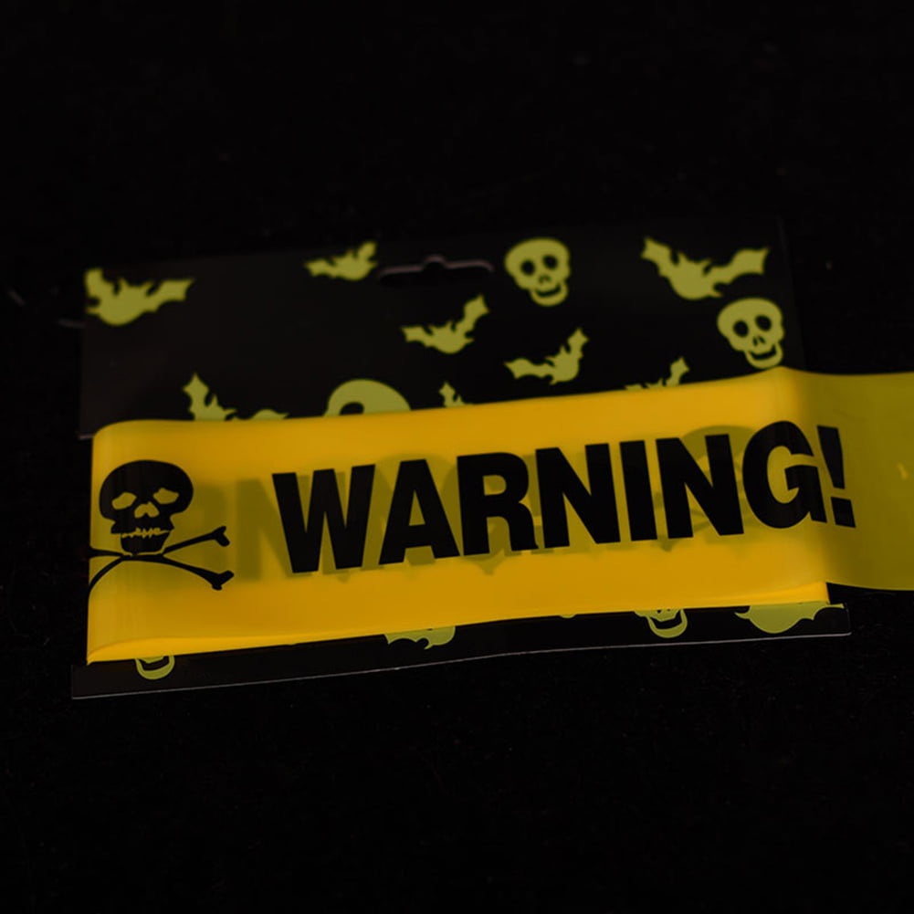 Halloween Props Window Warning Line Plastic Skull Head Tape Signs Decoration 1pc 