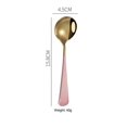thumbnail image 3 of Cucharas de sopa de metal, cucharas de acero inoxidable para sopa, cucharas redondas coloridas para cena, cucharas de mesa gruesas con mango corto, Juego de 4, 3 of 5