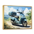 thumbnail image 2 of Designart "All-Purpose Utility Blue Scooter" Transportation Floater Framed Wall Art Print, 2 of 7