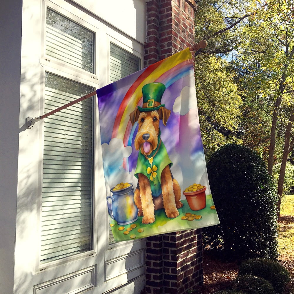 Airedale Terrier St Patrick's Day House Flag 28 in x 40 in