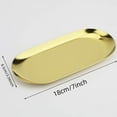 thumbnail image 3 of Gold Serving Tray, Oval Decorative Platter, Stainless Steel Brushed Decor Plate, 7 inch Cosmetics Jewelry Organizer，Decorative Trays for Bar Vanity Bathroom Candle Food Display Coffee Table Top, 3 of 8