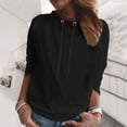 thumbnail image 4 of WEAIXIMIUNG Womens Sweatshirt Graphic with Hood Womens Color Block Drawstring O-Neck Casual Long Sleeve Solid Color Sweatshirt, 4 of 4