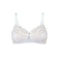 thumbnail image 2 of Amoena Womens Karolina Padded Wire-Free Pocketed Mastectomy Bra, Fashionable, Lace, Comfortable, Adjustable White/Light Nude 34DD, 2 of 4