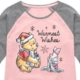 thumbnail image 3 of Disney Winnie The Pooh - Pooh & Piglet Warmest Wishes Christmas - Toddler & Youth Girls Raglan Graphic T-Shirt, 3 of 5
