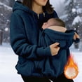 thumbnail image 2 of Cdudpw Maternity Coat Winter Cozy Carrier Mom Coats Sherpa Jacket 3-In-1 Sherpa Fleece Jacket,Zipper Maternity and Kangaroo Carrier Coat Clothes(S356-Blue), 2 of 7