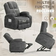 thumbnail image 7 of Lacoo power lift electric Massage recliner chair Oversized Single Sofa with Cup Holder for elderly,Black, 7 of 7