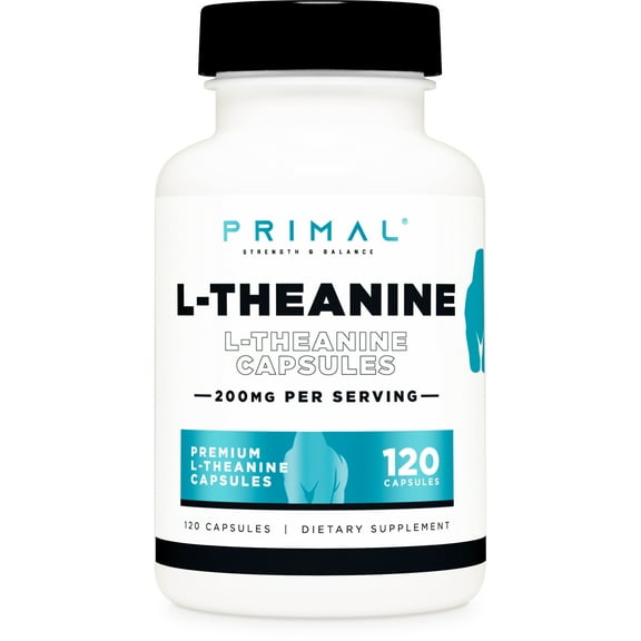 Primal L-Theanine Capsules (120 Servings, 200mg Per Serving)