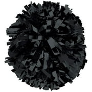 Chassé Metallic Cheerleading Poms - Shiny Metallic Cheer Pom with Baton Handle for Dance Sports Celebrations (Single, Black)