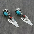 thumbnail image 6 of K-KED Vintage 925 Silver Turquoise Earrings Ear Hook Women Wedding Dangle Drop Jewelry-#12, 6 of 9