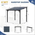 thumbnail image 3 of Leukture 8' x 8' Wall Mounted Lean to Metal Awnings with Sloped Roof Outdoor Patio Gazebo Awning for Backyard Deck White, 3 of 5