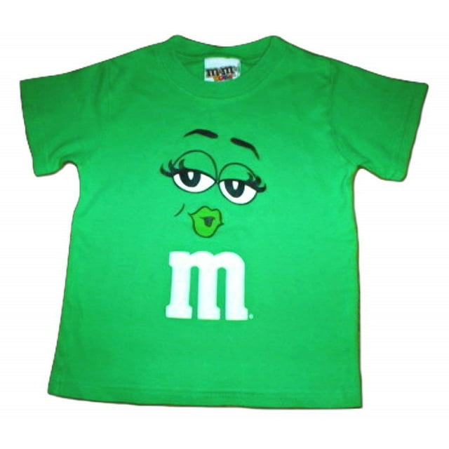 M&M M&M's Candy Silly Character Face TShirt (XLarge, Green Kiss