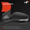 thumbnail image 3 of A-Premium Driver Side Power Door Mirror - Compatible with Hyundai Accent 2012-2017 - Non-Heated Manual Folding Black Outside Rear View Mirror w/Turn Signal, 3 of 8