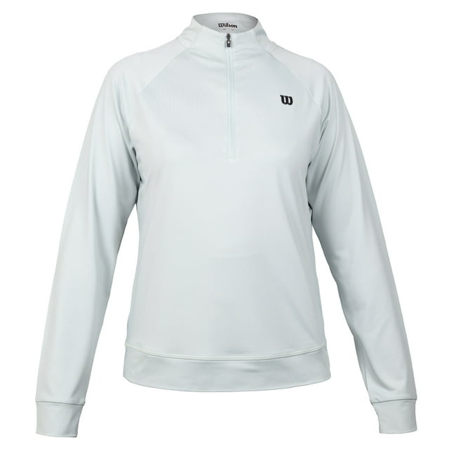 Sudadera Deportiva Wilson para Mujer Lite Medio Cierre al Pecho Color Gris Claro Talla M