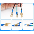 thumbnail image 2 of 50 conectores de pala Piggyback, adaptador de 3 vías, conectores de desconexión rápida de latón de macho doble a hembra simple, 2 of 6