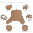 thumbnail image 6 of Nestl Reading Pillow, Medium Bed Rest Pillow with Arms for Kids Teens & Adults – Premium Shredded Memory Foam TV Pillow - Light Mocha Brown, 6 of 9