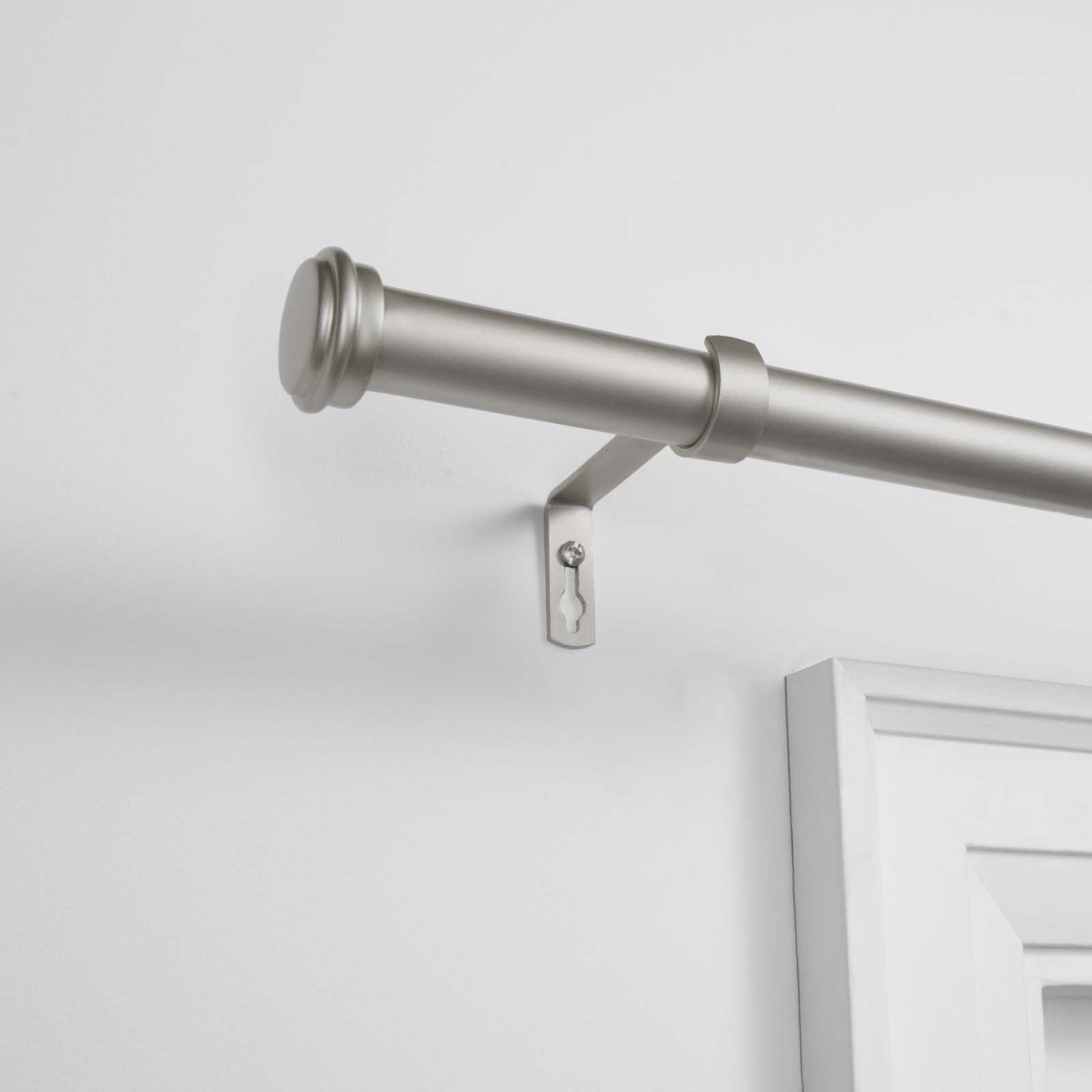 EXCLUSIVE HOME Topper 1" Curtain Rod and Finial Set, Matte Bronze, Adjustable 84"-160"
