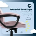 thumbnail image 4 of Serta Comfort Classic Executive Office Chair Padded Armrest Pink Velvet Fabric, 4 of 11