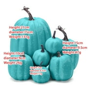 7 Pcs Assorted Sizes Artificial Pumpkins Fall Decor Fake Faux Foam Pumpkins for Halloween Thanksgiving Harvest Home Table Decor (Pink)