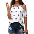 thumbnail image 4 of Summer Dresses for Women 2022, Women's Mini Dress Color Block V Neck Short Sleeve Casual Loose Shift Dresses Holiday Boho Vintage T Shirt Dresses, 4 of 6