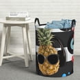 thumbnail image 6 of Sikiie Pineapple With Black Glasses Print Round Dirty Clothes Basket, Waterproof Standing Foldable Storage Basket, for Laundry Room, Bedroom, Bathroom Storage-Small, 6 of 6
