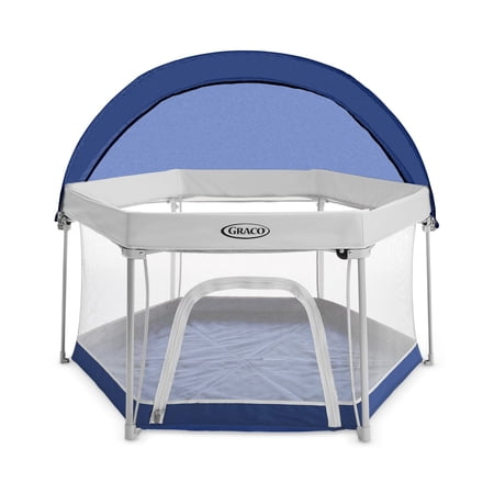 Graco Pack 'n Play LiteTraveler LX Playard, Outdoor and Indoor Use, Canyon, Blue, Unisex, 6 panels