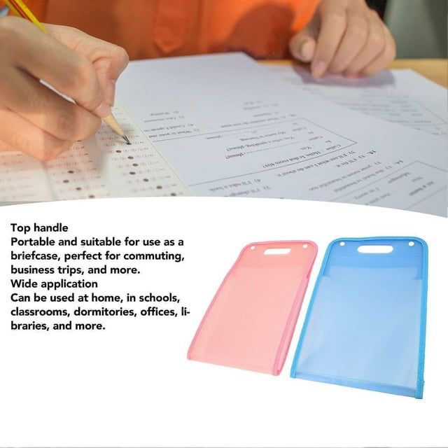 2 Pack 13 Pockets Vertical File Folder Large Capacity A4 Size Portable Plastic Document Organizer for School Office Library Pink and Blue