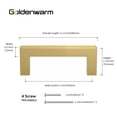 thumbnail image 2 of Goldenwarm Tiradores dorados para gabinetes de latón cepillado, paquete de 10  Lsj12Gd102, dorados, de 4 pulgadas, tiradores de barra cuadrada, herrajes para gabinetes de baño de latón antiguo, espac, 2 of 5