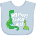 thumbnail image 3 of Inktastic My Poppy Grandpa Loves Me Boys Baby Bib, 3 of 4