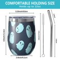 thumbnail image 5 of 12oz Stemless Wine Tumblers Halloween Ghost Pattern Vacuum Insulated Stainless Steel Travel Tumbler Cups Mug with Lid and Straw for Champaign,Cocktail,Beer with Cleaning Brush, 5 of 5