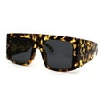 thumbnail image 1 of Lunettes de Soleil Rétro à Tige Plate, Uniques, Épaisses, Style Temple Mafioso, Écaille, Noir, 1 of 4