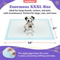 thumbnail image 4 of PETSWORLD XXXL Enormous Pet Potty Pads, 37x54 inch, 100 Count, Tear Resistant and Extremely Absorbent, Optional Adhesive Tape, 4 of 7